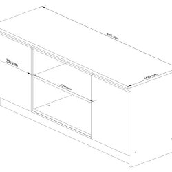 TV staliukas RTV K120, baltos/juodos spalvos - TV spintelės