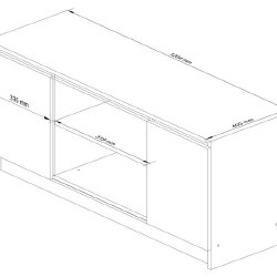 TV staliukas RTV K120, baltos/pilkos spalvos - TV spintelės