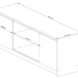 Modern TV Stand with Oak and Dark Brown Finish