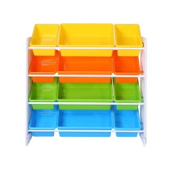 Vaikų kambario lentyna su spalvingomis dėžutėmis - Žaislų dėžės