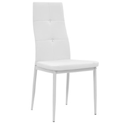 Valgomojo kėdės (2 vnt, baltos sp., dirbt. oda) - Kėdės