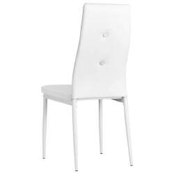 Valgomojo kėdės (2 vnt, baltos sp., dirbt. oda) - Kėdės