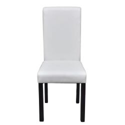 Valgomojo kėdės, 2 vnt., baltos spalvos, dirbtinė oda - Kėdės