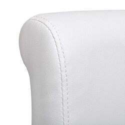 Valgomojo kėdės, 2 vnt., baltos spalvos, dirbtinė oda - Kėdės