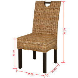 Valgomojo kėdės (2 vnt, Kubu ratanas) - Kėdės