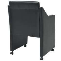 Valgomojo kėdės (2vnt, juodos, dirbt. oda) - Kėdės