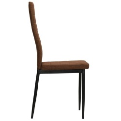 Valgomojo kėdės (2vnt, rudos, audinys) - Kėdės