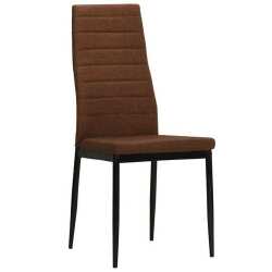 Valgomojo kėdės (2vnt, rudos, audinys) - Kėdės