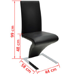 Valgomojo kėdės, 4 vnt., dirbtinė oda, juodos - Kėdės
