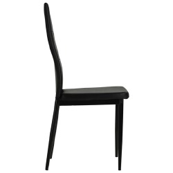 Valgomojo kėdės (4 vnt, juodos spalvos, dirbt. oda) - Kėdės
