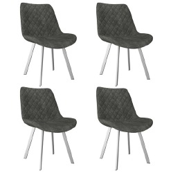 Valgomojo kėdės, 4 vnt., pilkos spalvos, dirbtinė versta oda