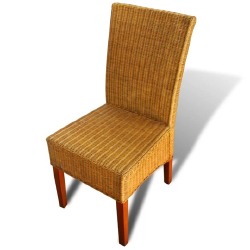 Valgomojo kėdės, 4 vnt., rudos, ratanas - Kėdės