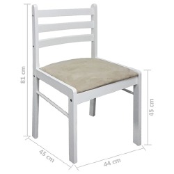 Valgomojo kėdės, 4vnt., baltos, bukmedžio masyvas ir aksomas - Kėdės