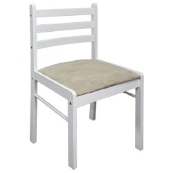 Valgomojo kėdės, 4vnt., baltos, bukmedžio masyvas ir aksomas - Kėdės