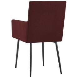 Valgomojo kėdės su porankiais (6vnt, raudonojo vyno sp.) - Kėdės