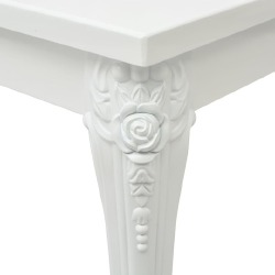 Valgomojo stalas (80x80x76 cm, labai blizgus, baltas) - Stalai